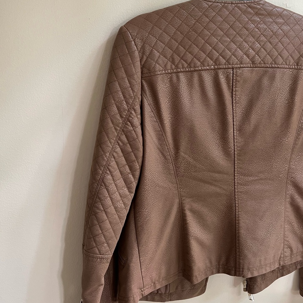 Brown Leather Guess Jacket - image 3